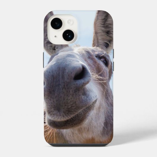 Glimlachende Ezel met Dwaze Grijs iPhone Hoesje (Achterkant)
