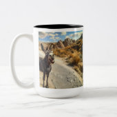 Glimlachende ezel, Oatman Arizona Tweekleurige Koffiemok (Links)