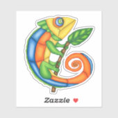 Glimlachende Fantasy Kleurrijke Hagedis Leaf op St Sticker (Vel)