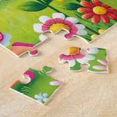 "GLIMLACHENDE FEË DIE BLOEMEN PAKT" LEGPUZZEL (Zijkant)