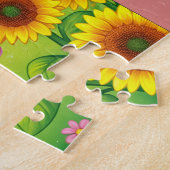 "GLIMLACHENDE FEË EN ZONNEBLOEMEN" LEGPUZZEL (Zijkant)