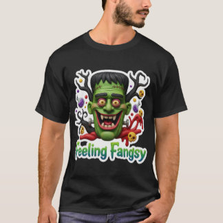 Glimlachende Frankenstein-monster met hoektanden T-shirt