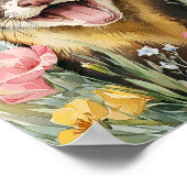 Glimlachende fret muurkunst - Schattigee Waterverf Poster (Hoek)