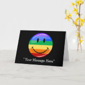 Glimlachende Gay Pride Vlag Aangepaste Wenskaart Kaart (Gele Bloem)