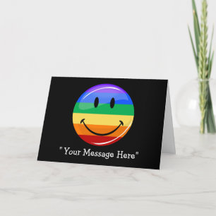 Glimlachende Gay Pride Vlag Aangepaste Wenskaart Kaart