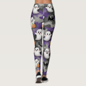 Glimlachende Geesten Vleermuizen Pompoenen Camoufl Leggings (Achterkant)