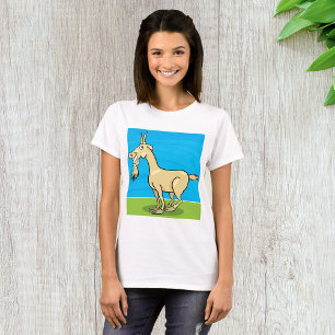 Glimlachende Geiten Cartoon Boerderij Dier T-shirt
