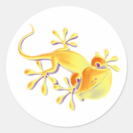Glimlachende gekko | Maak je eigen achtergrond Ronde Sticker (Voorkant)