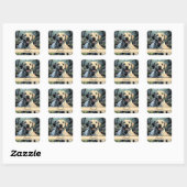  glimlachende gele labrador retriever vierkante sticker (Vel)