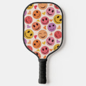 Glimlachende Gelukkige gezichten met Gepersonalise Pickleball Paddle (Achterkant)