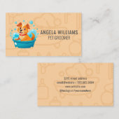 Glimlachende gelukkige hond in bad visitekaartje (Voorkant / Achterkant)