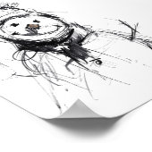 Glimlachende gelukkige sneeuwman poster (Hoek)