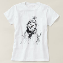 Glimlachende gelukkige sneeuwman t-shirt