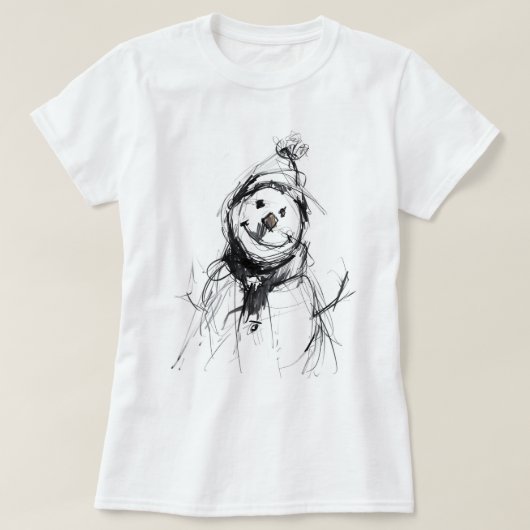 Glimlachende gelukkige sneeuwman t-shirt (Design voorkant)