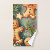 Glimlachende gember broodman Kerstmis Patroon Bad Handdoek (Handdoek)