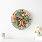 Glimlachende gember broodman Kerstmis Patroon Grote Klok (Huis)