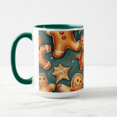 Glimlachende gember broodman Kerstmis Patroon Mok (Links)