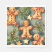 Glimlachende gember broodman Kerstmis Patroon Servet (Voorkant)