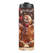 Glimlachende Gemberkoek Man Thermosbeker (Voorkant)