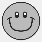 Glimlachende Gezicht Stickers Grijs 0003 (Voorkant)