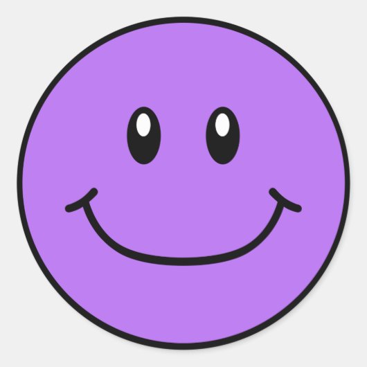 Glimlachende Gezicht Stickers Paarse 0001 (Voorkant)