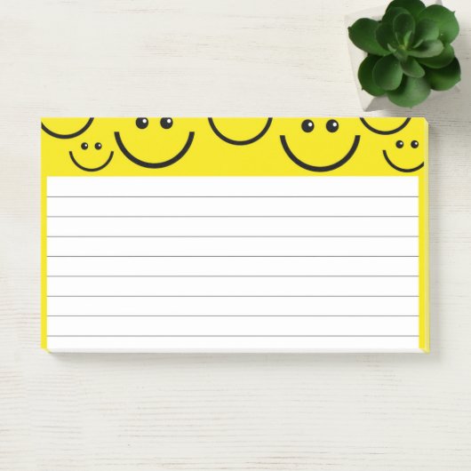 Glimlachende gezichten in Sunshine Yellow Post-it® Notes (Kantoor)