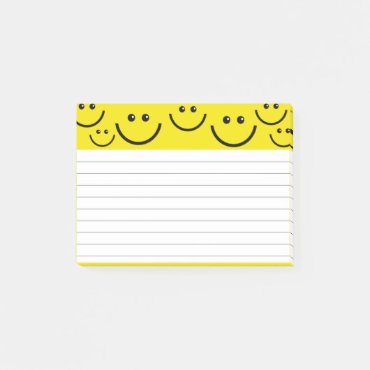 Glimlachende gezichten in Sunshine Yellow Post-it® Notes (Voorkant)