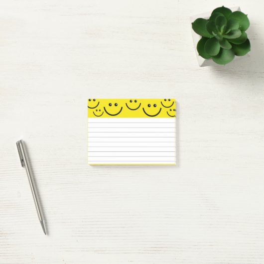 Glimlachende gezichten in Sunshine Yellow Post-it® Notes (Kantoor)