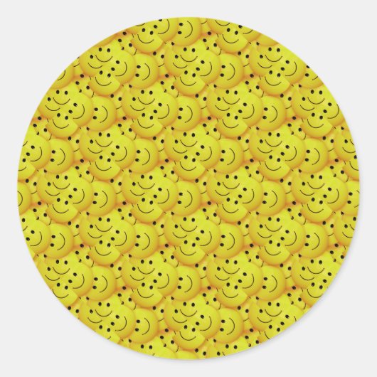Glimlachende Gezichten Ronde Sticker (Voorkant)