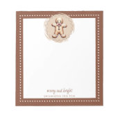 Glimlachende Gingerbread Man Gepersonaliseerd | Br Notitieblok (Voorkant)