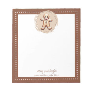 Glimlachende Gingerbread Man Gepersonaliseerd   Br Notitieblok
