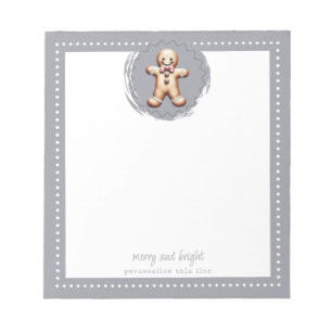 Glimlachende Gingerbread Man Gepersonaliseerd Gr Notitieblok