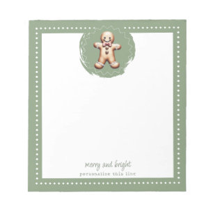 Glimlachende Gingerbread Man Gepersonaliseerd Gr Notitieblok