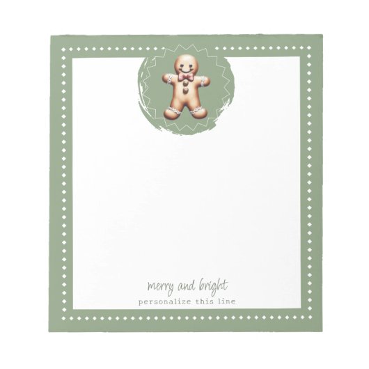 Glimlachende Gingerbread Man Gepersonaliseerd | Gr Notitieblok (Voorkant)