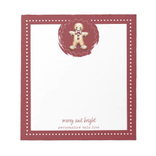 Glimlachende Gingerbread Man Gepersonaliseerd Re Notitieblok