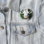 Glimlachende Giraffe Ronde Button 5,7 Cm (In situ)