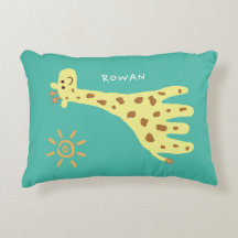 Glimlachende Giraffe Sierkussens met Eigen Accent