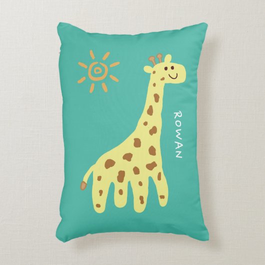 Glimlachende Giraffe Sierkussens met Eigen Accent Kussen (Voorkant(Verticaal))