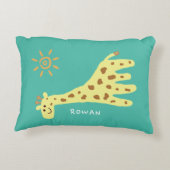 Glimlachende Giraffe Sierkussens met Eigen Accent Kussen (Achterkant)