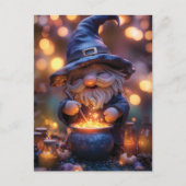 Glimlachende Gnoom Roerende Magische Pot Feestdagenkaart (Voorkant)