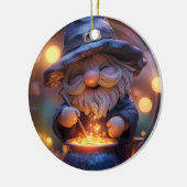Glimlachende Gnoom Roerende Magische Pot Keramisch Ornament (Links)