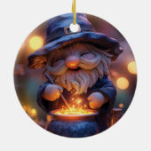 Glimlachende Gnoom Roerende Magische Pot Keramisch Ornament (Achterkant)