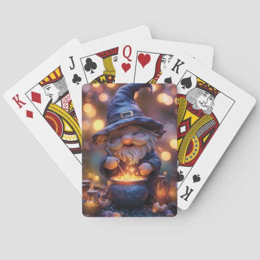 Glimlachende Gnoom Roerende Magische Pot Pokerkaarten (Achterkant)