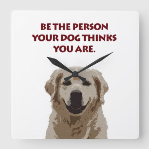 Glimlachende Golden Retriever Hond Wandklok