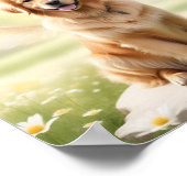 Glimlachende Golden Retriever met vleugels Poster (Hoek)