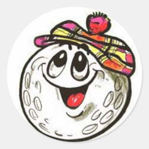 Glimlachende Golfbal Gezicht Sticker