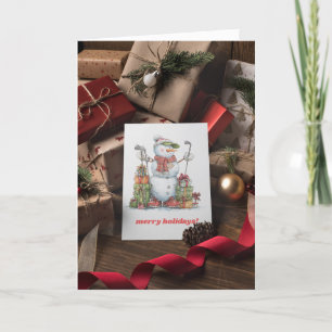 Glimlachende Golfer Kerst Kaart