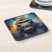 Glimlachende gorilla bier onderzetter (Linkerzijde)