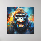 Glimlachende gorilla canvas afdruk (Voorkant)