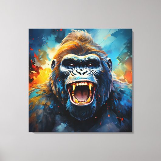 Glimlachende gorilla canvas afdruk (Voorkant)